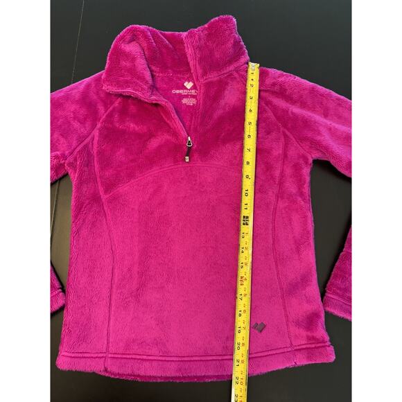 Obermeyer Fleece Sweatshirt Girls Large Quarter Zip Jacket Fuchsia Pink Purple - Picture 7 of 7